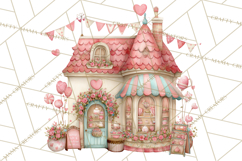 Heart Homes Valentine Clipart PNG, Whimsical Houses Product Image 4