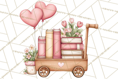 Valentine Book Nook Clipart, Mini Library Valentine Art Product Image 2