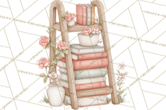 Valentine Book Nook Clipart, Mini Library Valentine Art Product Image 3