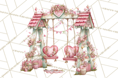 Heart Homes Valentine Clipart PNG, Whimsical Houses Product Image 5