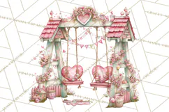 Heart Homes Valentine Clipart PNG, Whimsical Houses Product Image 5