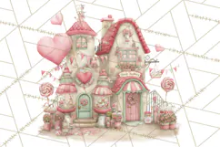Heart Homes Valentine Clipart PNG, Whimsical Houses Product Image 2