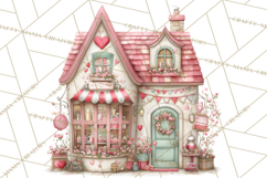Heart Homes Valentine Clipart PNG, Whimsical Houses Product Image 4