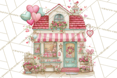 Heart Homes Valentine Clipart PNG, Whimsical Houses Product Image 3