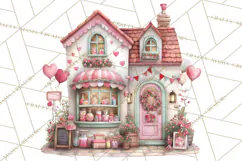 Heart Homes Valentine Clipart PNG, Whimsical Houses Product Image 3