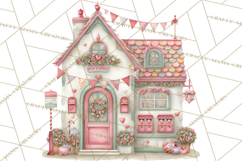 Heart Homes Valentine Clipart PNG, Whimsical Houses Product Image 4