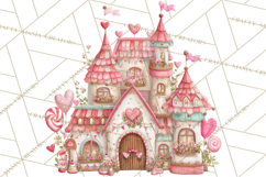Heart Homes Valentine Clipart PNG, Whimsical Houses Product Image 5