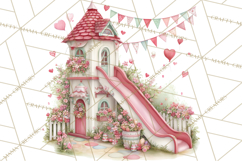 Heart Homes Valentine Clipart PNG, Whimsical Houses Product Image 3