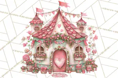 Heart Homes Valentine Clipart PNG, Whimsical Houses Product Image 4