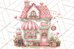 Heart Homes Valentine Clipart PNG, Whimsical Houses Product Image 5