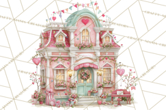 Heart Homes Valentine Clipart PNG, Whimsical Houses Product Image 3