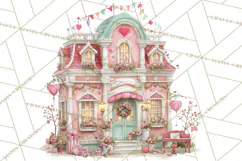 Heart Homes Valentine Clipart PNG, Whimsical Houses Product Image 3