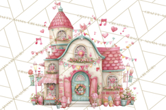 Heart Homes Valentine Clipart PNG, Whimsical Houses Product Image 5
