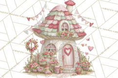 Heart Homes Valentine Clipart PNG, Whimsical Houses Product Image 2