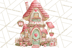 Heart Homes Valentine Clipart PNG, Whimsical Houses Product Image 5