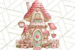 Heart Homes Valentine Clipart PNG, Whimsical Houses Product Image 5
