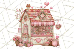 Heart Homes Valentine Clipart PNG, Whimsical Houses Product Image 2