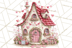 Heart Homes Valentine Clipart PNG, Whimsical Houses Product Image 3