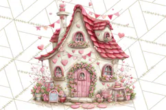 Heart Homes Valentine Clipart PNG, Whimsical Houses Product Image 3