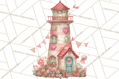 Heart Homes Valentine Clipart PNG, Whimsical Houses Product Image 4