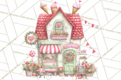 Heart Homes Valentine Clipart PNG, Whimsical Houses Product Image 3