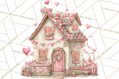 Heart Homes Valentine Clipart PNG, Whimsical Houses Product Image 4