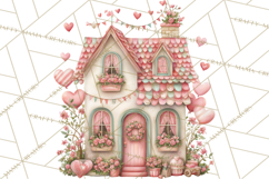 Heart Homes Valentine Clipart PNG, Whimsical Houses Product Image 2