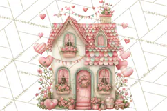 Heart Homes Valentine Clipart PNG, Whimsical Houses Product Image 2