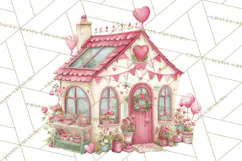 Heart Homes Valentine Clipart PNG, Whimsical Houses Product Image 3