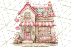 Heart Homes Valentine Clipart PNG, Whimsical Houses Product Image 4