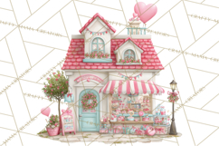 Heart Homes Valentine Clipart PNG, Whimsical Houses Product Image 5