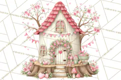 Heart Homes Valentine Clipart PNG, Whimsical Houses Product Image 2