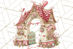 Heart Homes Valentine Clipart PNG, Whimsical Houses Product Image 3