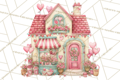 Heart Homes Valentine Clipart PNG, Whimsical Houses Product Image 5