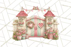 Heart Homes Valentine Clipart PNG, Whimsical Houses Product Image 3