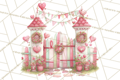 Heart Homes Valentine Clipart PNG, Whimsical Houses Product Image 4