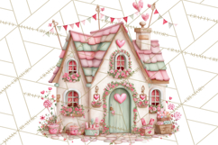 Heart Homes Valentine Clipart PNG, Whimsical Houses Product Image 5