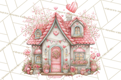 Heart Homes Valentine Clipart PNG, Whimsical Houses Product Image 3