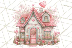Heart Homes Valentine Clipart PNG, Whimsical Houses Product Image 3