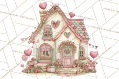 Heart Homes Valentine Clipart PNG, Whimsical Houses Product Image 4
