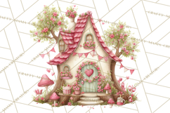 Heart Homes Valentine Clipart PNG, Whimsical Houses Product Image 3