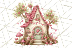 Heart Homes Valentine Clipart PNG, Whimsical Houses Product Image 3