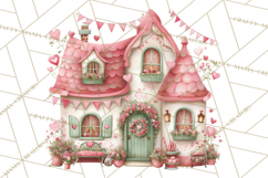 Heart Homes Valentine Clipart PNG, Whimsical Houses Product Image 2