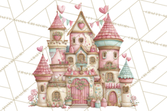 Heart Homes Valentine Clipart PNG, Whimsical Houses Product Image 5