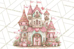 Heart Homes Valentine Clipart PNG, Whimsical Houses Product Image 3