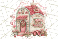 Heart Homes Valentine Clipart PNG, Whimsical Houses Product Image 4
