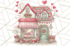Heart Homes Valentine Clipart PNG, Whimsical Houses Product Image 4