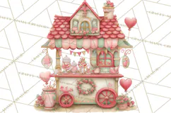 Heart Homes Valentine Clipart PNG, Whimsical Houses Product Image 3