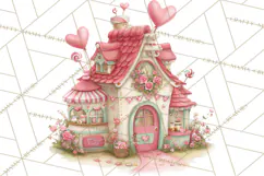 Heart Homes Valentine Clipart PNG, Whimsical Houses Product Image 2