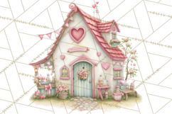 Heart Homes Valentine Clipart PNG, Whimsical Houses Product Image 3